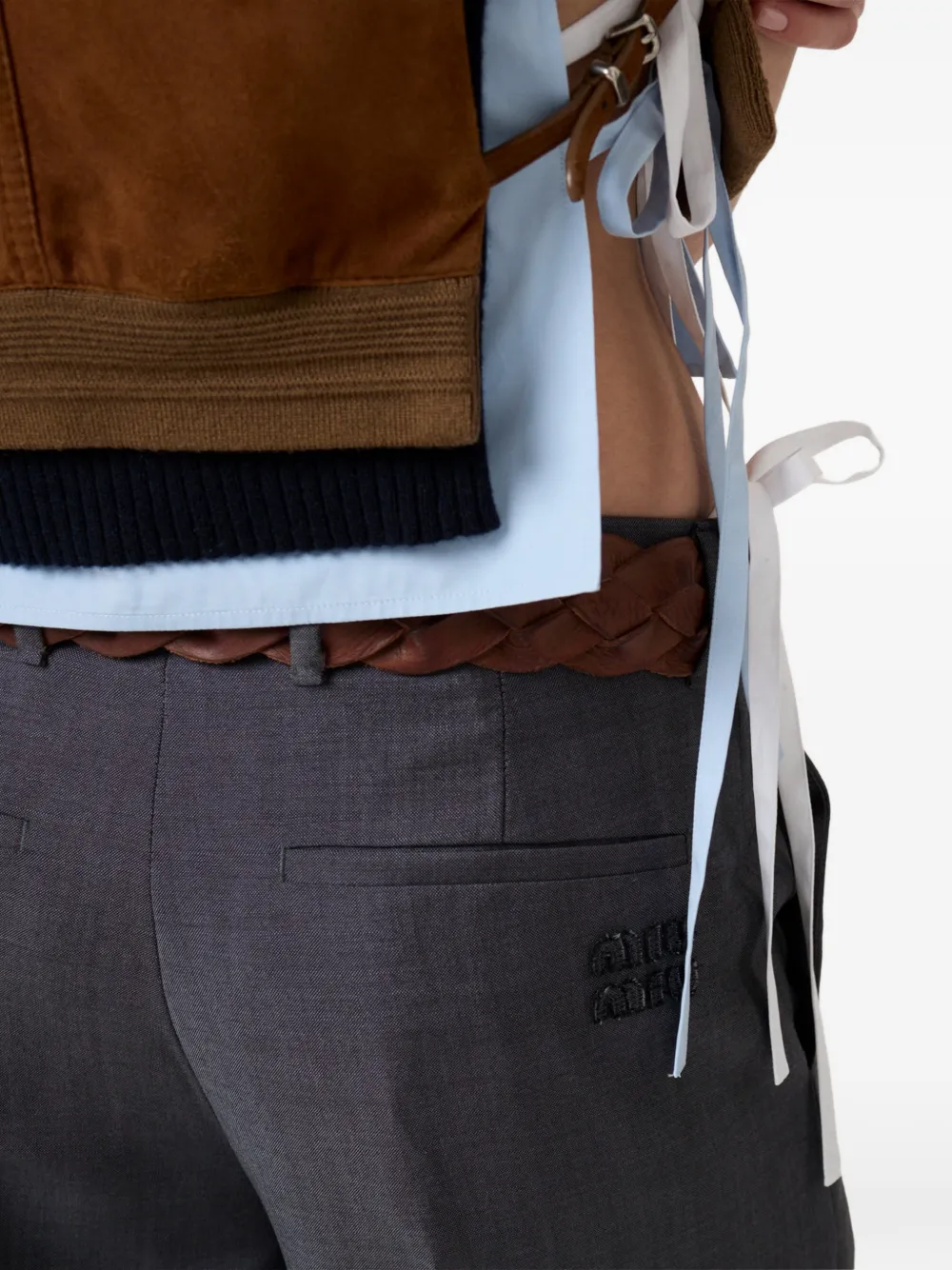 Miu Straight broek Grijs