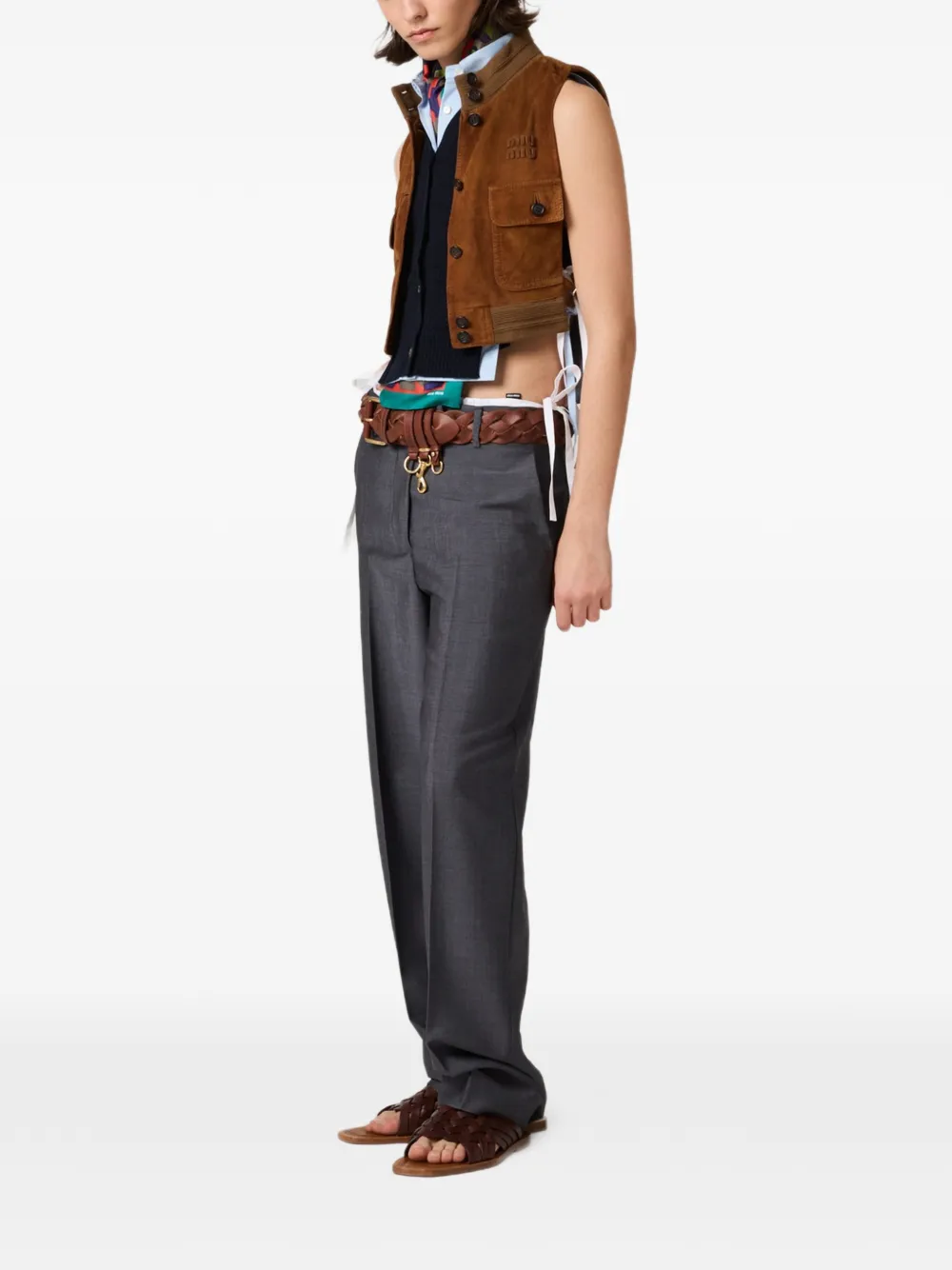 Miu Straight broek Grijs
