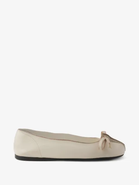 Prada antiqued leather ballerinas