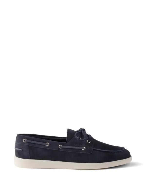 Prada スエード ローファー | ブルー | FARFETCH JP