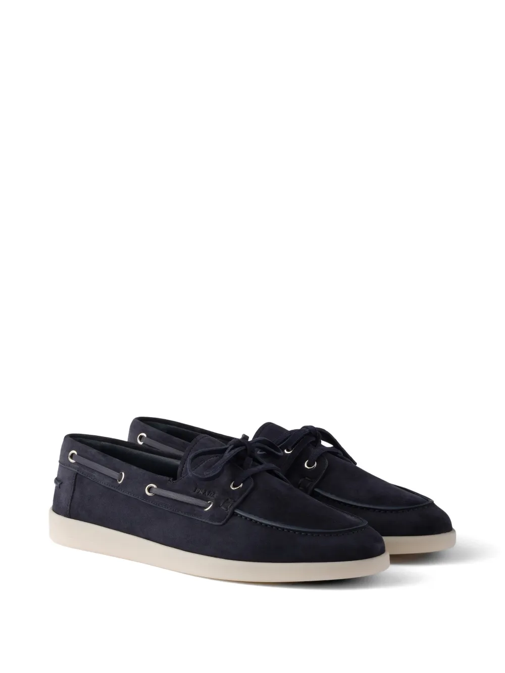 Prada suede boat shoes Blauw
