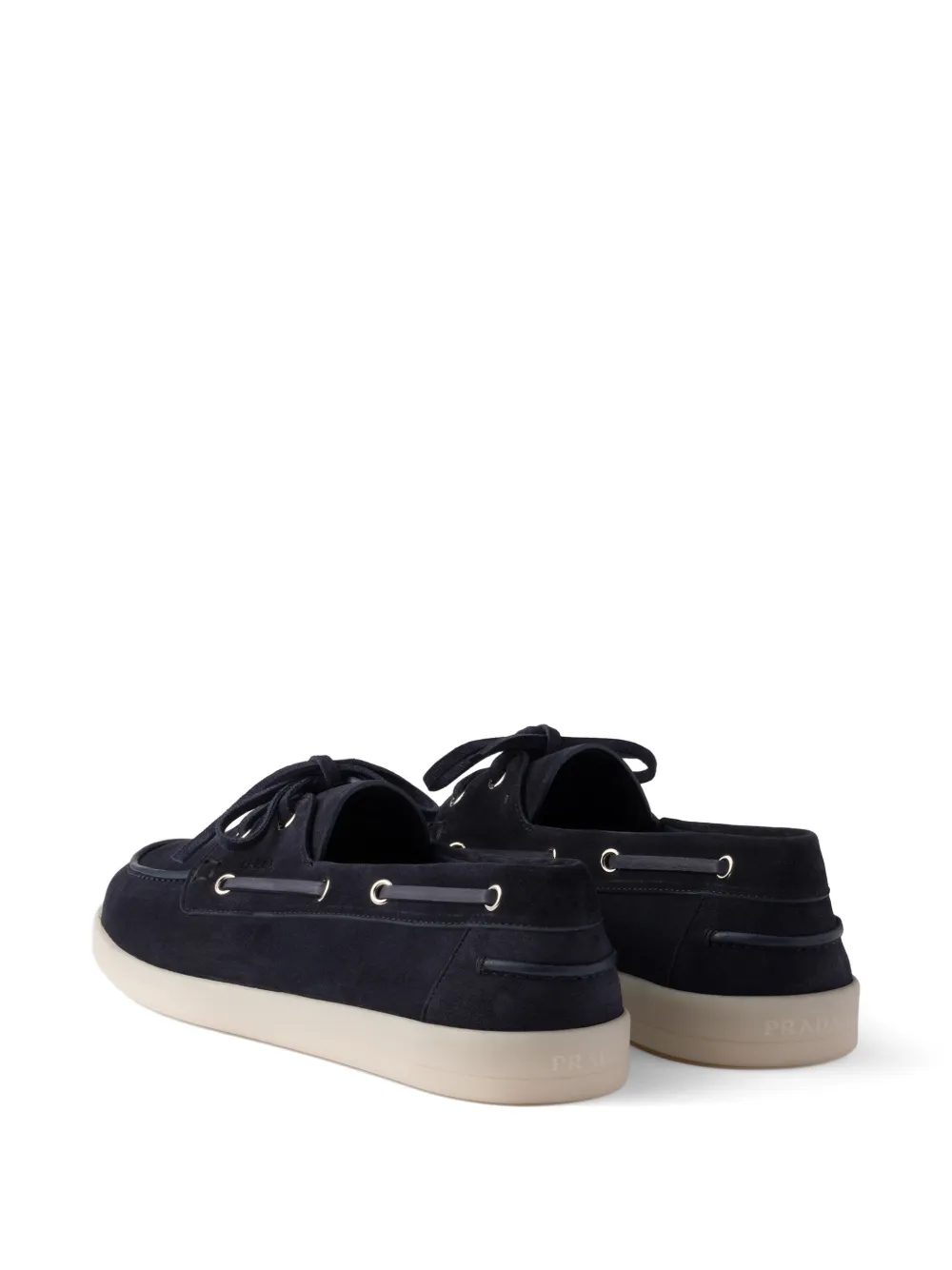 Prada suede boat shoes Blauw