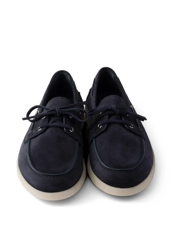 Prada スエード ローファー | ブルー | FARFETCH JP