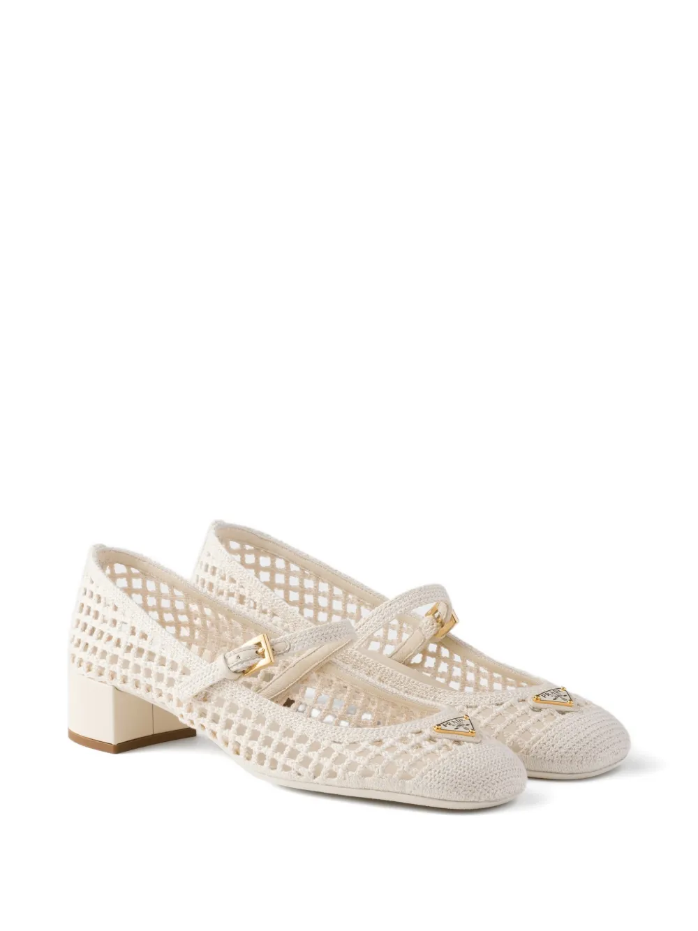 Prada Pumps met gehaakt effect Beige