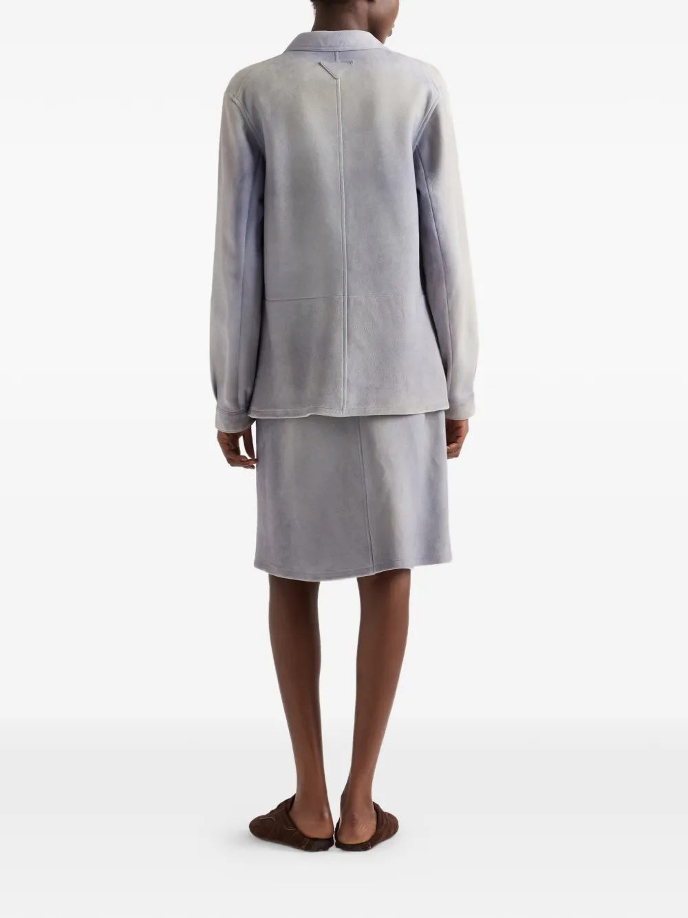  Prada Button-up Patch-pocket Skirt - Blue 