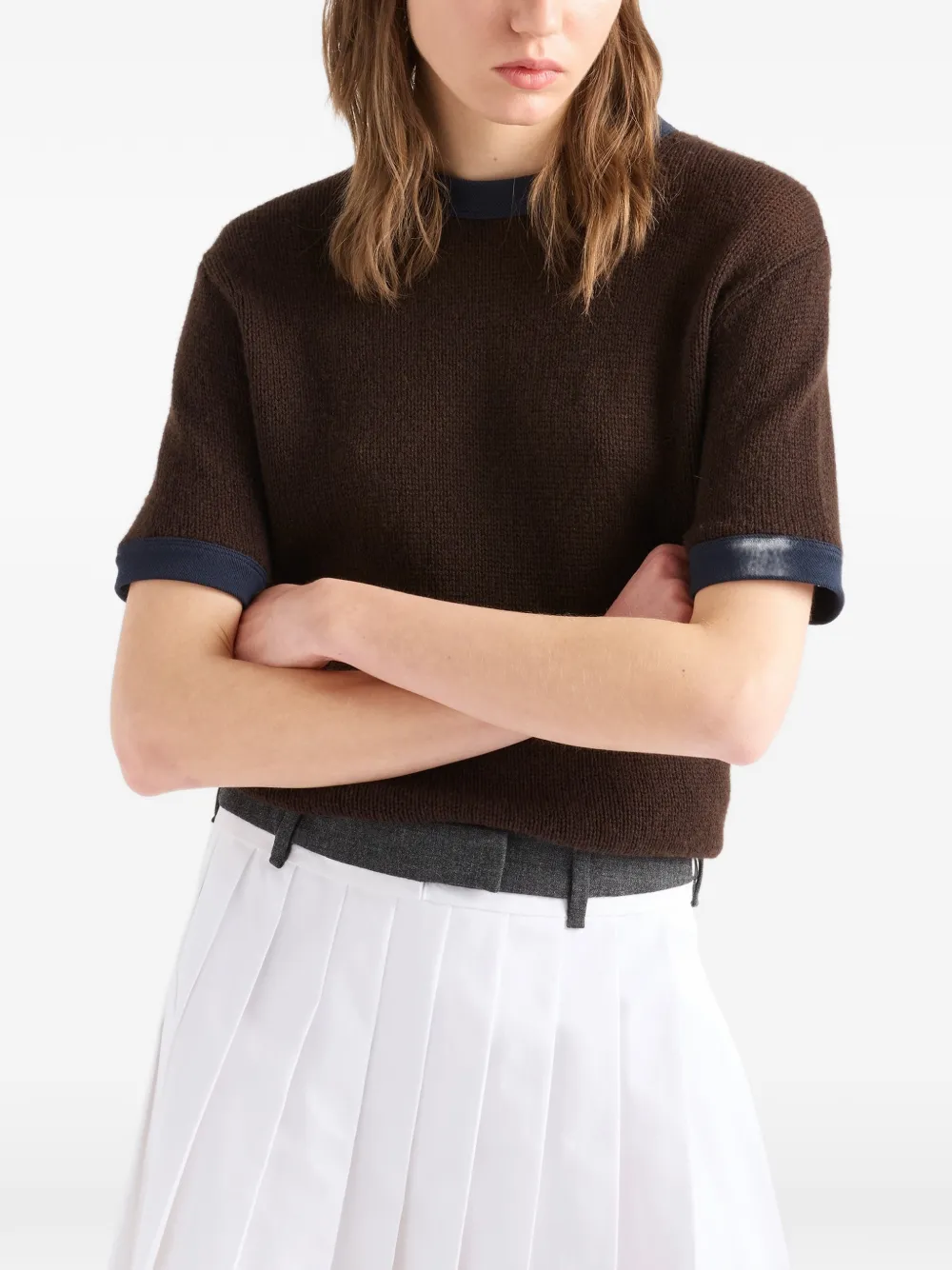  Prada Short-sleeve Sweater - Brown 