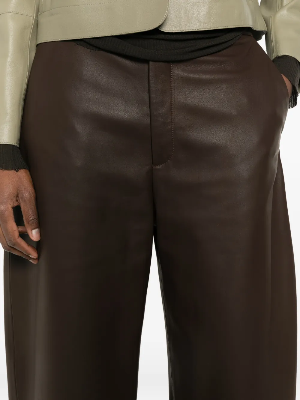 Arma Charlotte leren broek Bruin