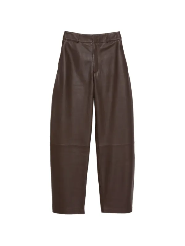 Arma Charlotte Leather Trousers in Brown