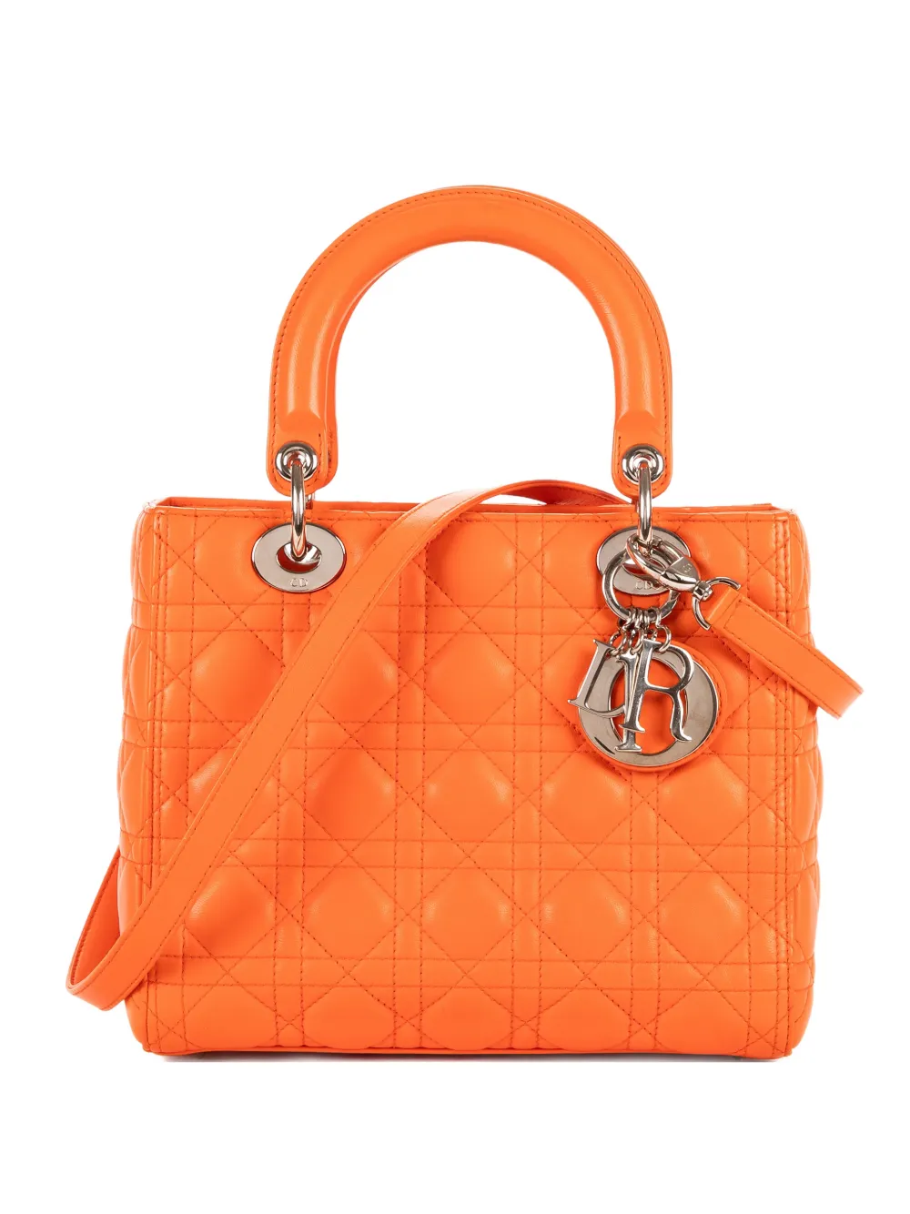 Christian Dior Pre-Owned medium Lady Dior quilted tote bag - Arancione