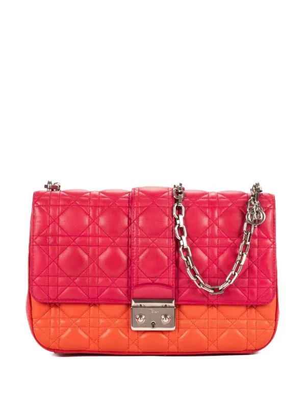 Dior Pre-owned Quilted Chain-strap Cross Body Bag in Red