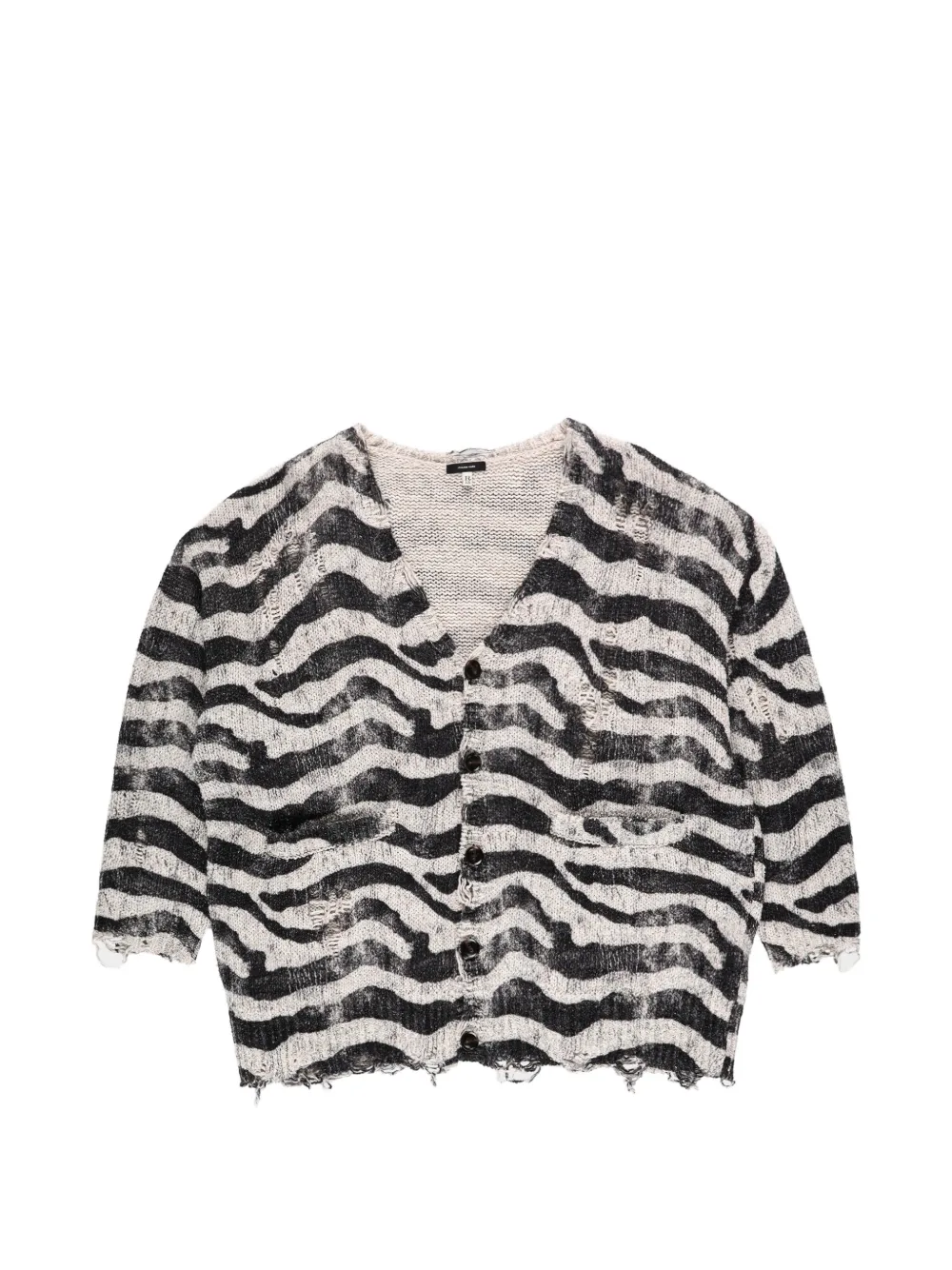 R13 printed oversized cardigan - Bianco