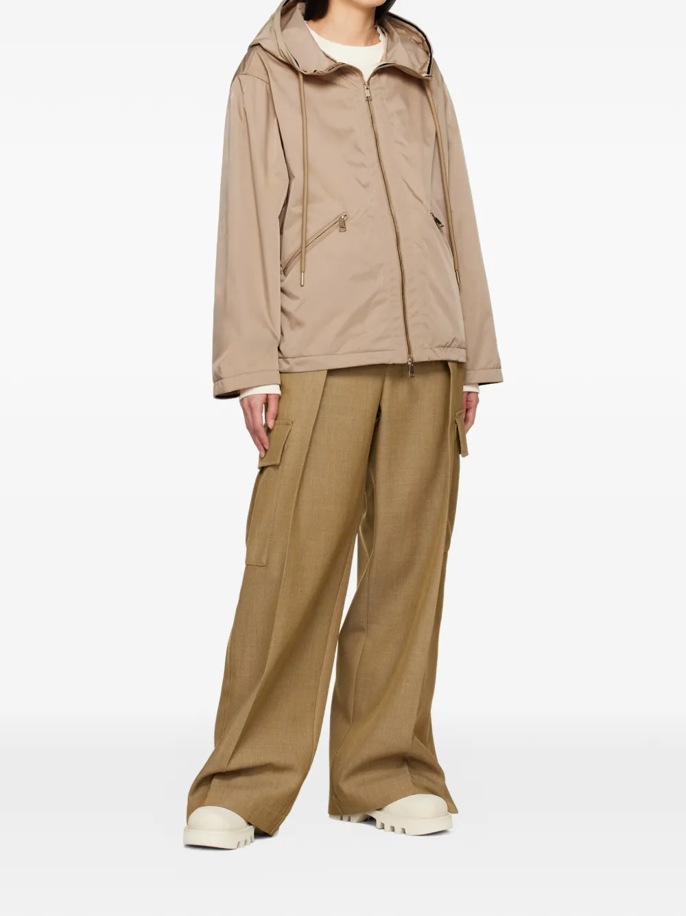 Moncler Cassiopea jack met capuchon en rits Beige