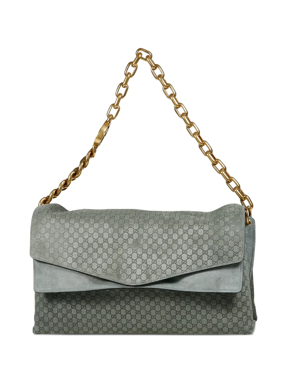 Gucci large suede shoulder bag - Grau