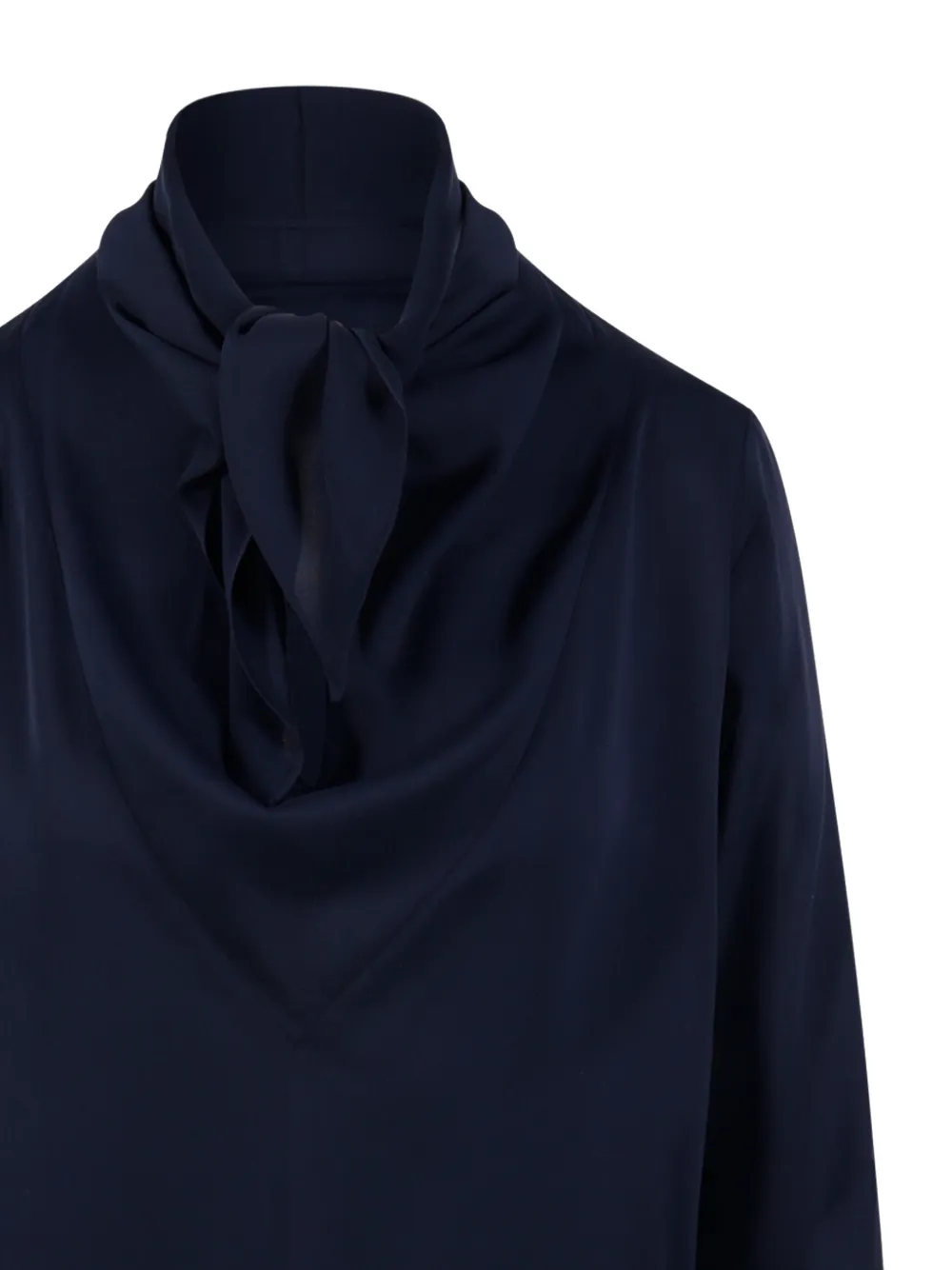 Max Mara Shirt met gestrikte hals Blauw