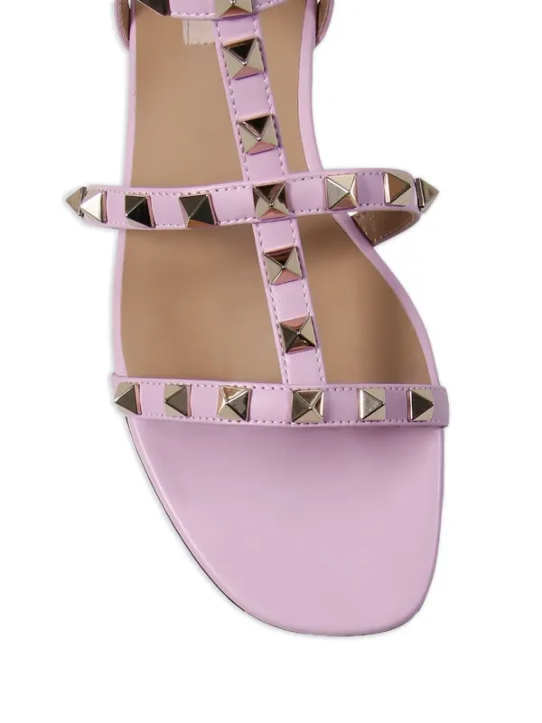 Valentino Garavani ロックスタッズ フラットサンダル | ピンク 