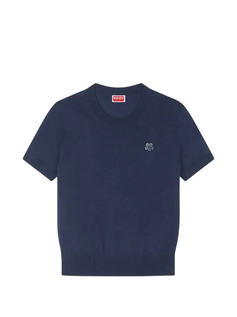 Kenzo flower-badge short-sleeve T-shirt - Blu