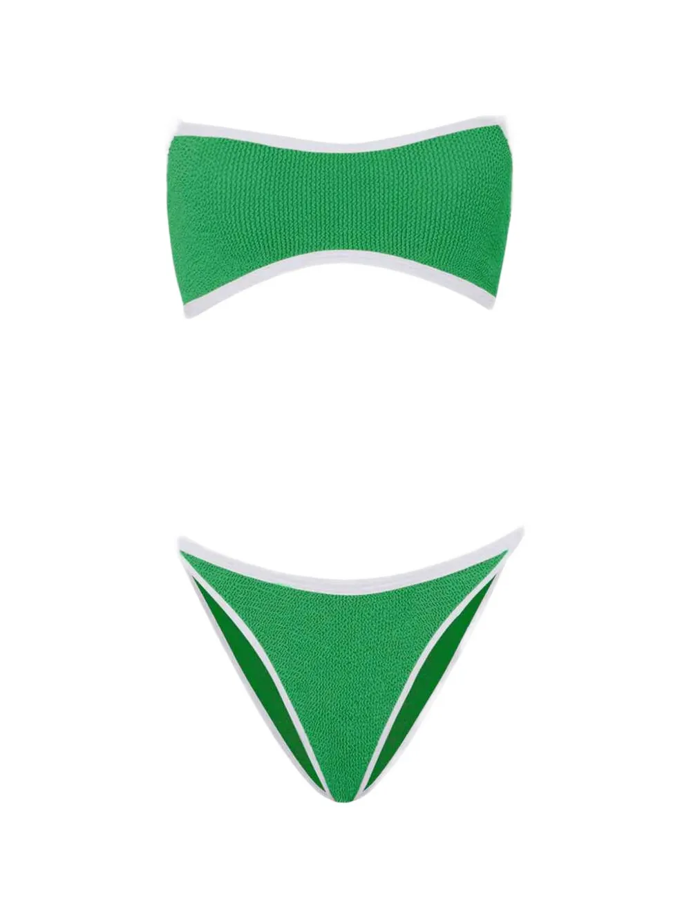 Hunza G Tyler contrast-trim bikini set - Verde
