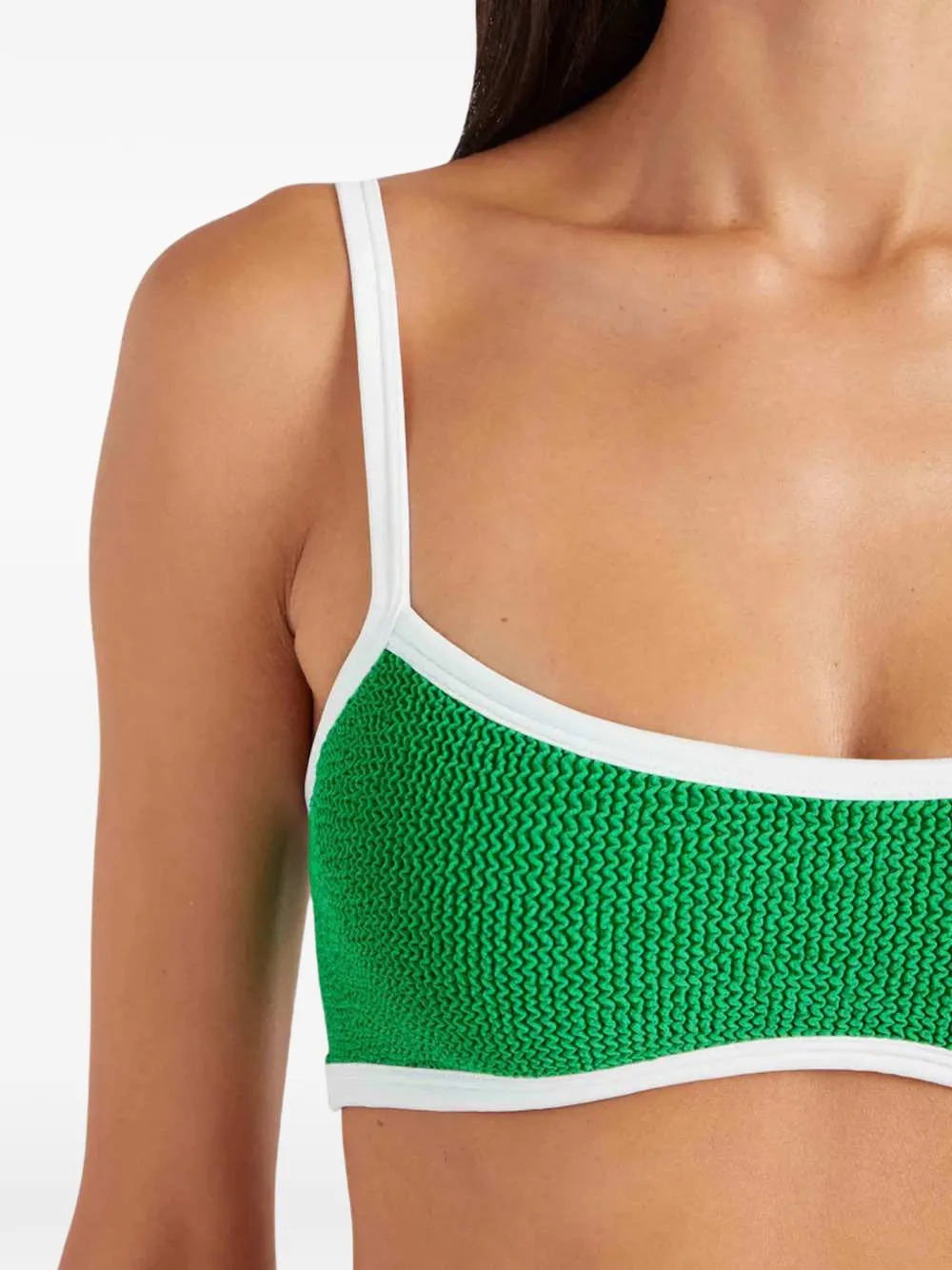 Hunza G Tyler bikini met contrasterende afwerking Groen