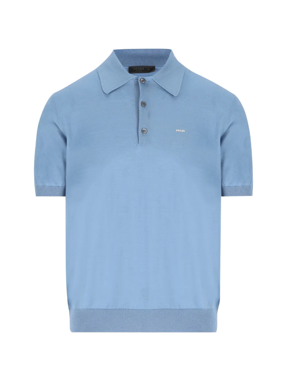 Prada logo-embroidered polo shirt - Blu