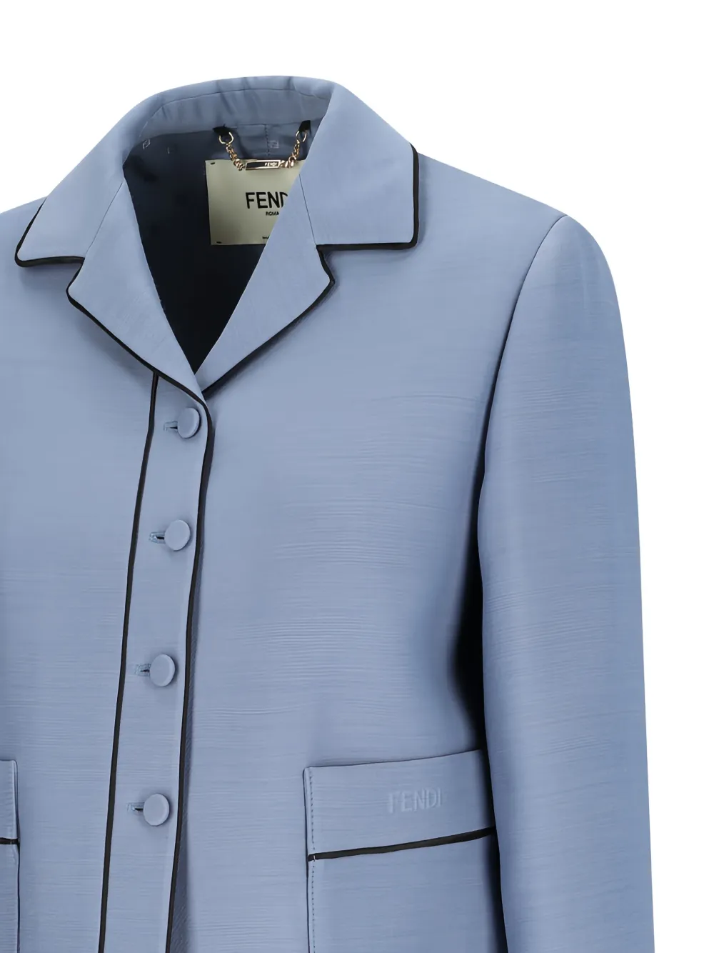  Fendi Piped Blouson Jacket - Blue 