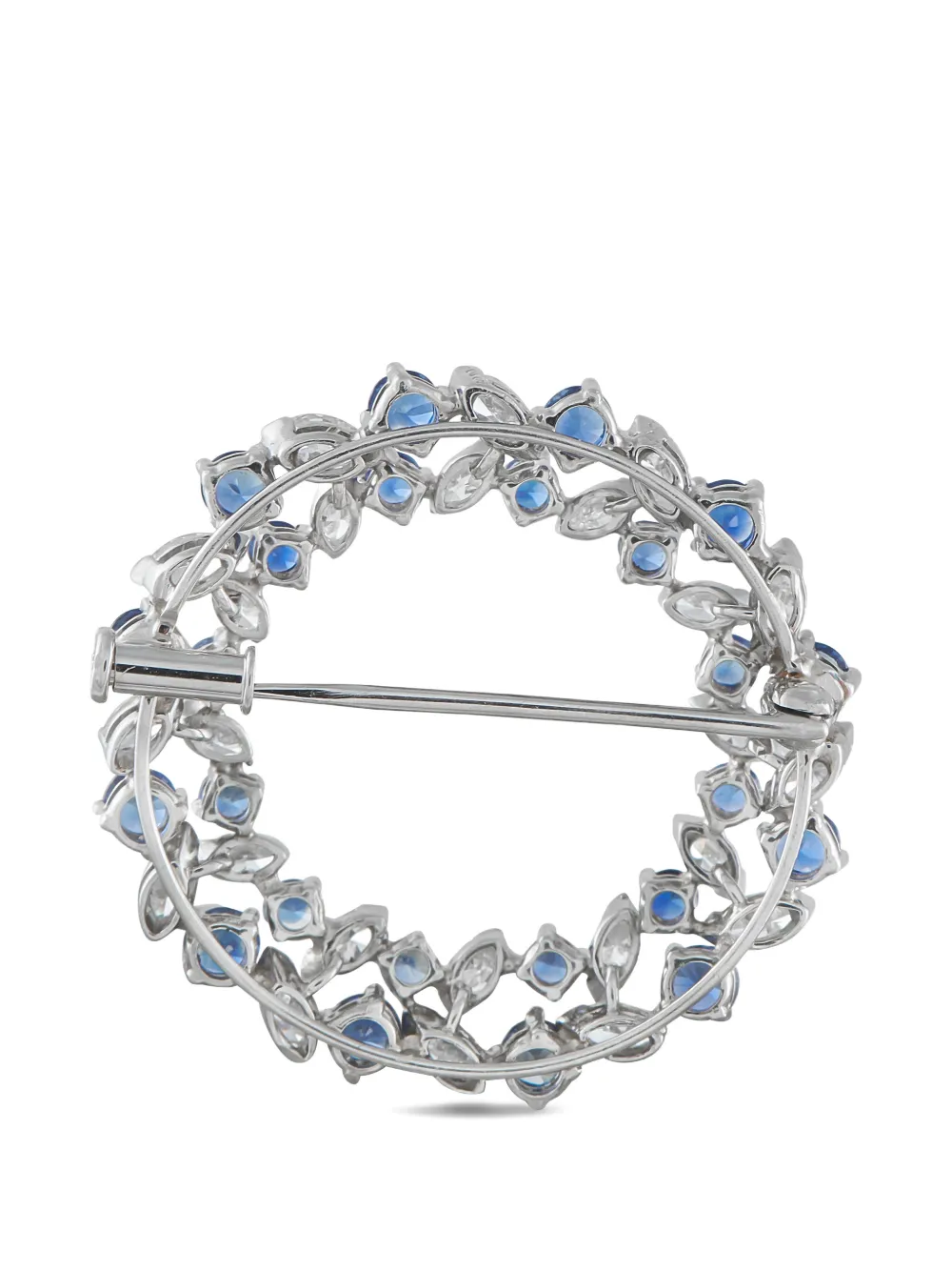 Diamond Sapphire Circle Brooch