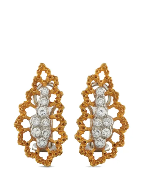 Buccellati pendientes en oro amarillo con diamantes
