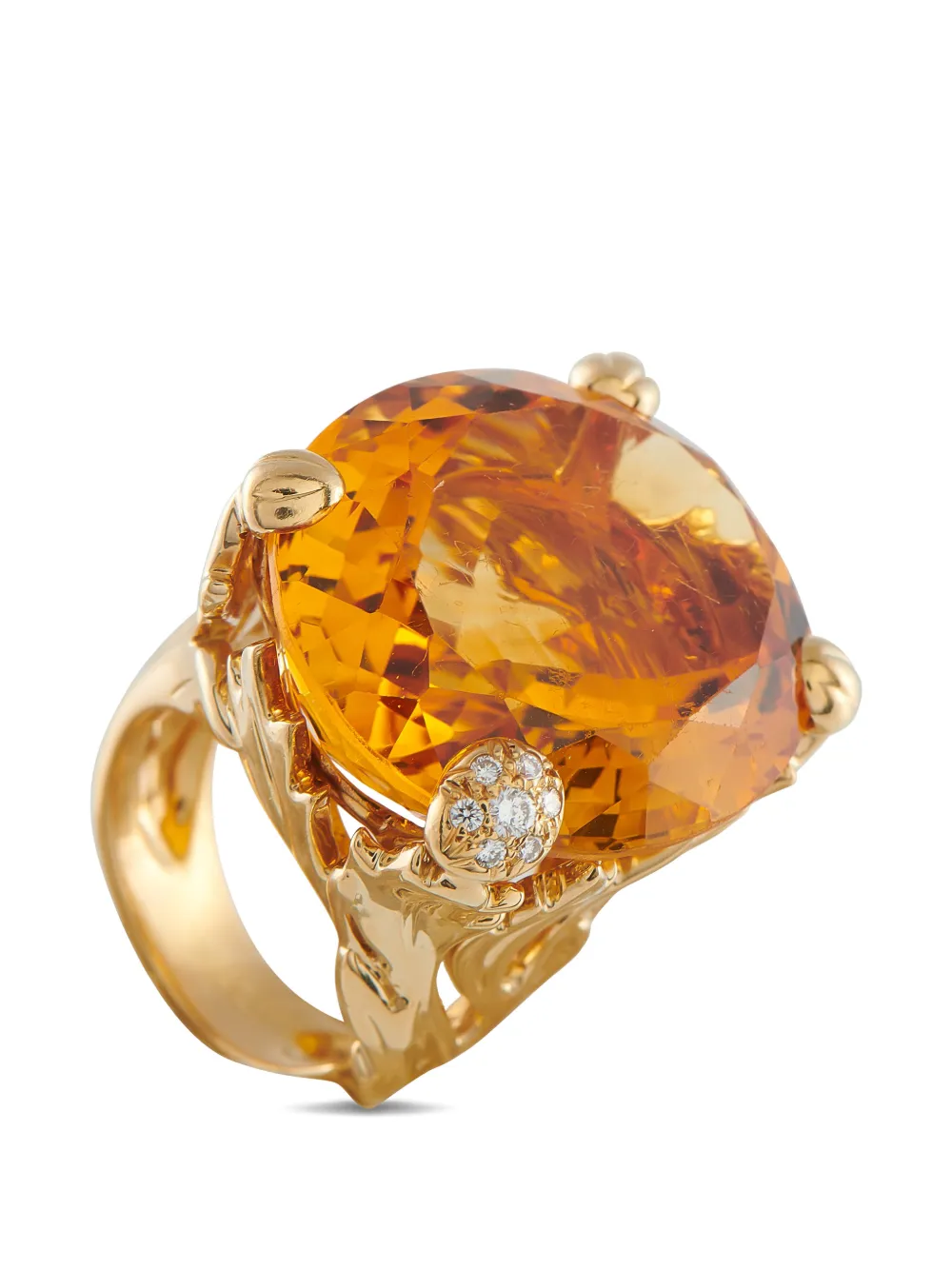 Christian Dior Pre-Owned diamond citrine ring - Gold
