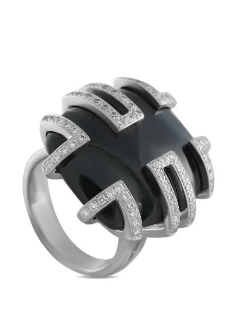 Cartier diamond black stone ring