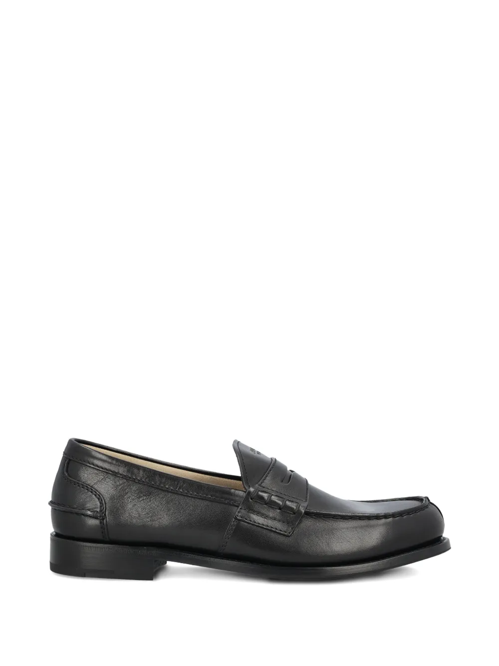 Prada minimalist leather loafers Zwart