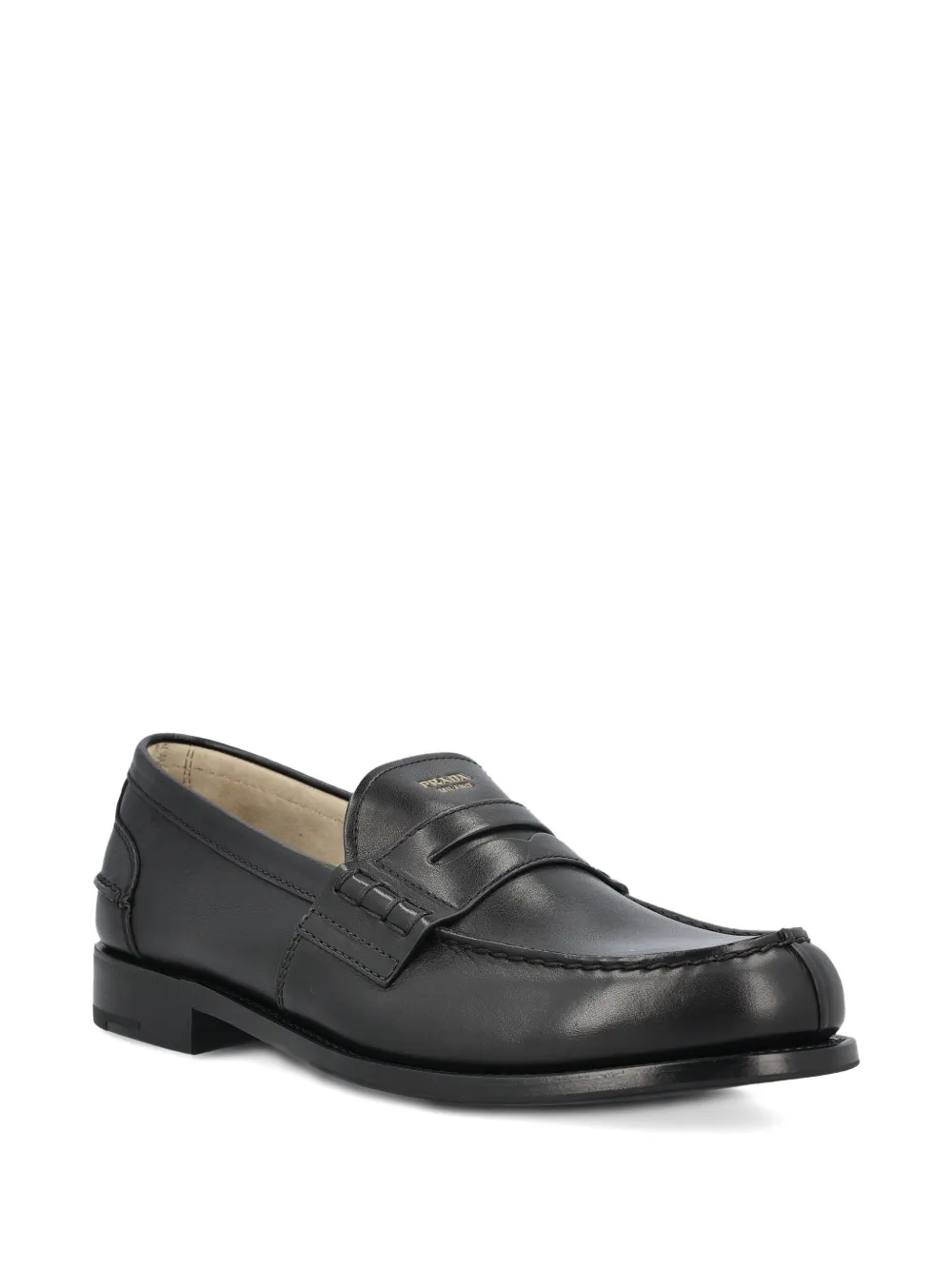 Prada minimalist leather loafers Zwart