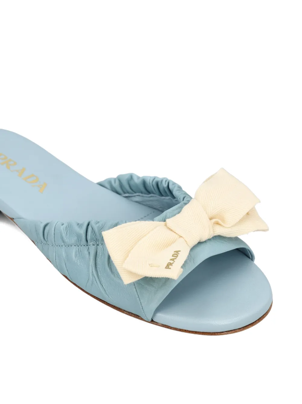 Prada bow ruffled sandals Blauw