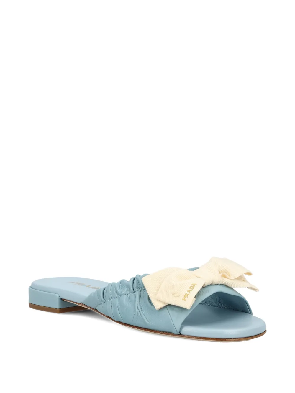 Prada bow ruffled sandals Blauw