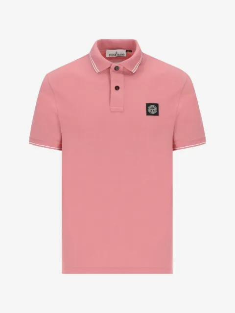 Stone Island playera tipo polo con parche del logo