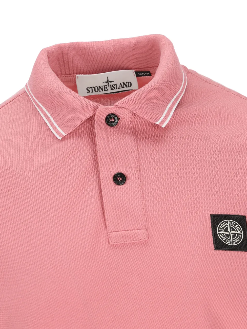 Stone Island Poloshirt met logopatch Roze