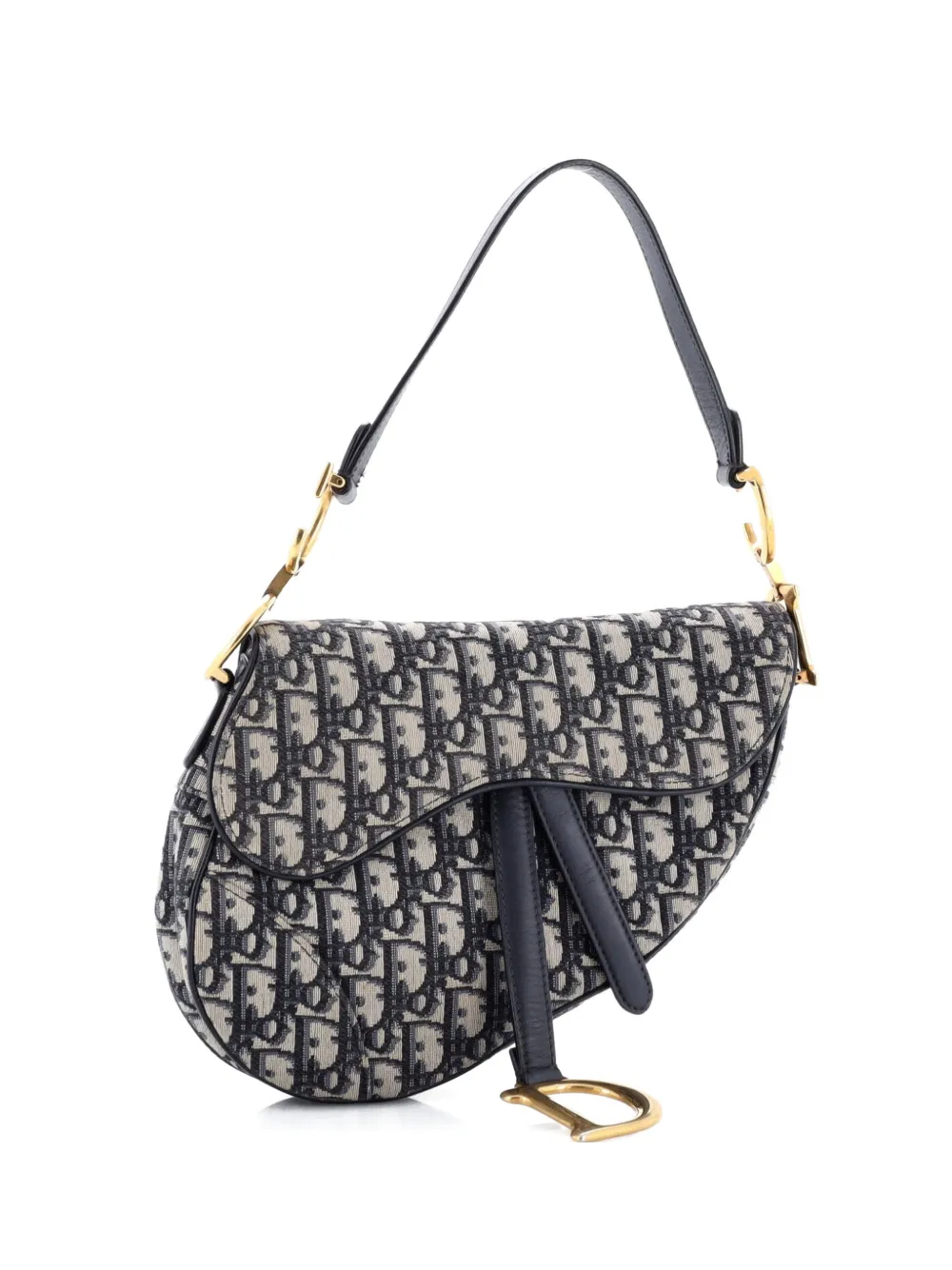 Christian Dior Pre-Owned Saddle Handbag Oblique Canvas Medium shoulder bag - Blau