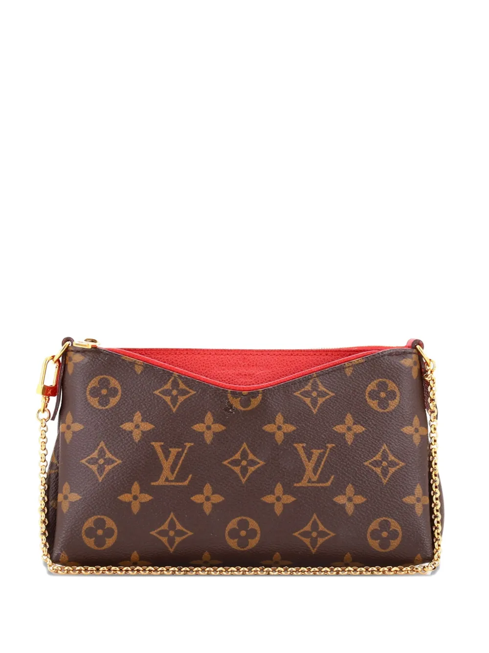 Louis Vuitton Pre-Owned Pallas Monogram Canvas with Leather clutch bag - Braun