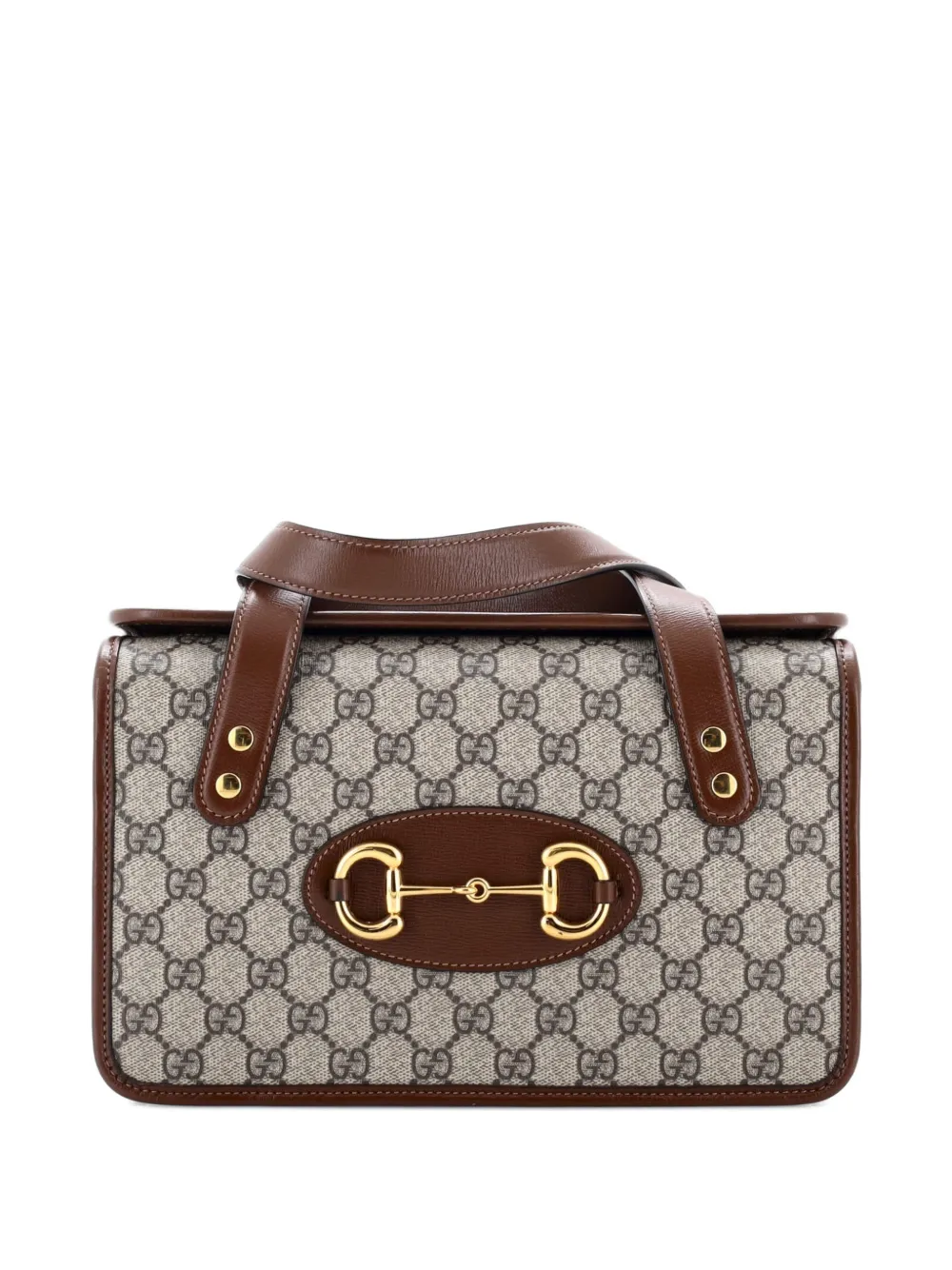 Gucci Pre-Owned Horsebit 1955 Boston Bag GG Coated Canvas Small satchel - Marrone