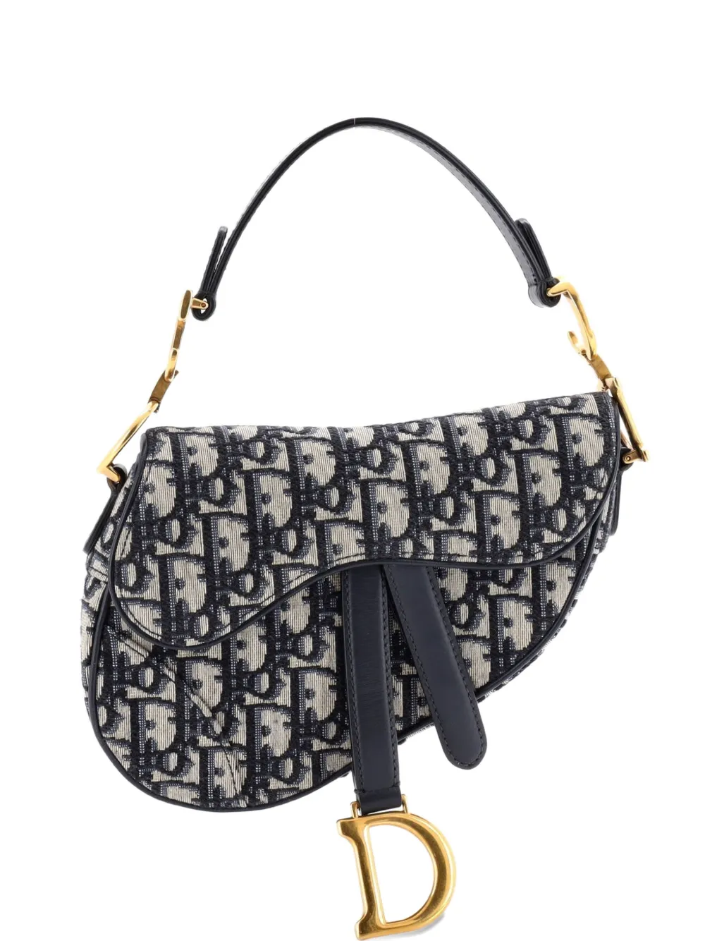 Christian Dior Pre-Owned Saddle Handbag Oblique Canvas Mini shoulder bag - Blu