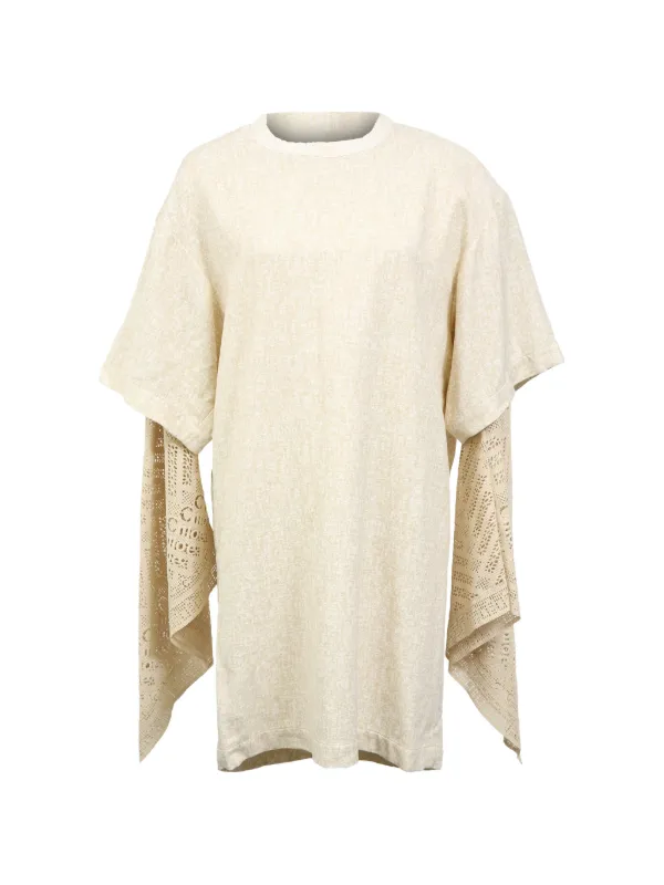 crochet panel mini dress Crochet-panel Mini Dress For Women
