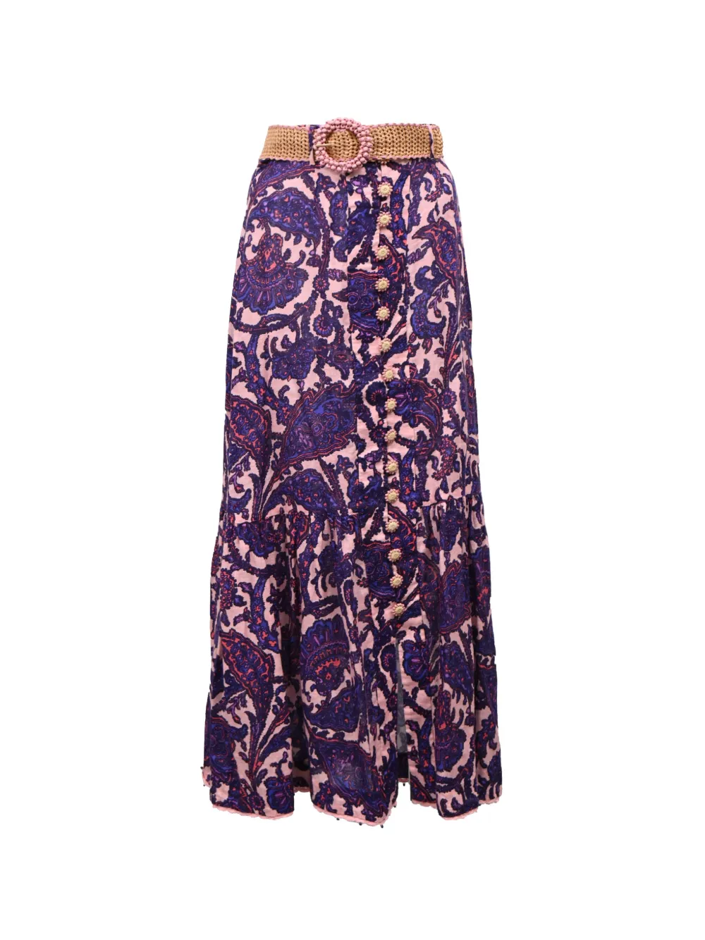ZIMMERMANN Tiggy floral-print maxi skirt - Rosa