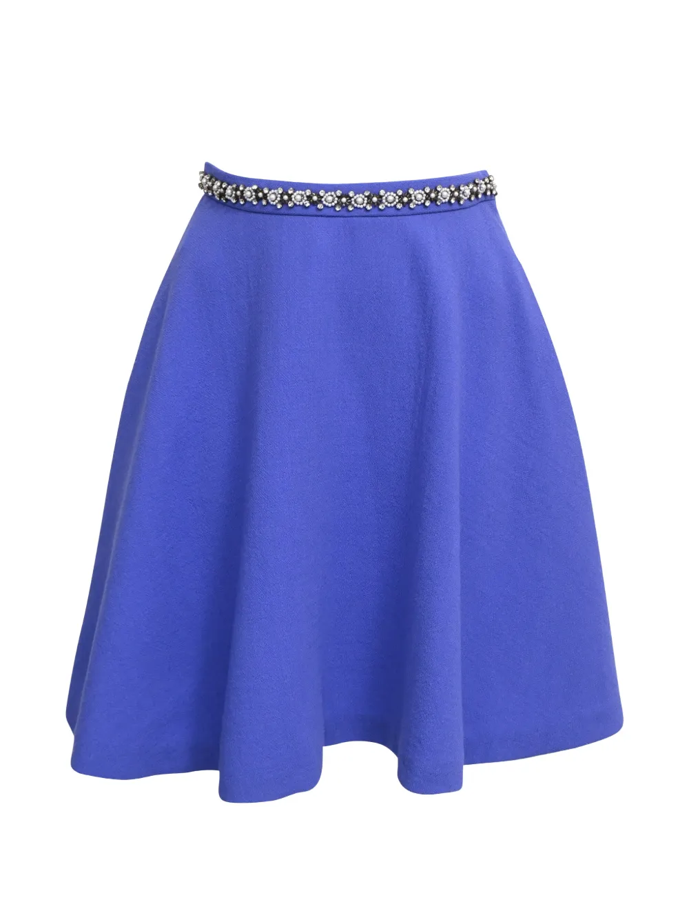 Miu Miu Pre-Owned rhinestone-embellished waistband mini skirt - Blu