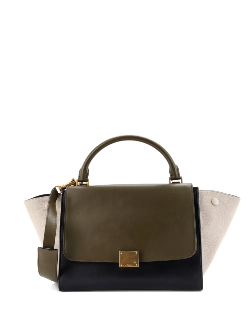 Celine Pre-Owned Tricolor Trapeze Bag Leather Small satchel - Nero