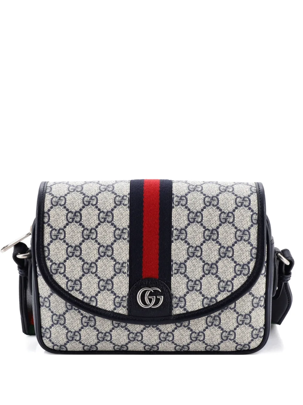 Gucci Pre-Owned Ophidia Flap Shoulder Bag GG Coated Canvas with Leather Small crossbody bag - Blu