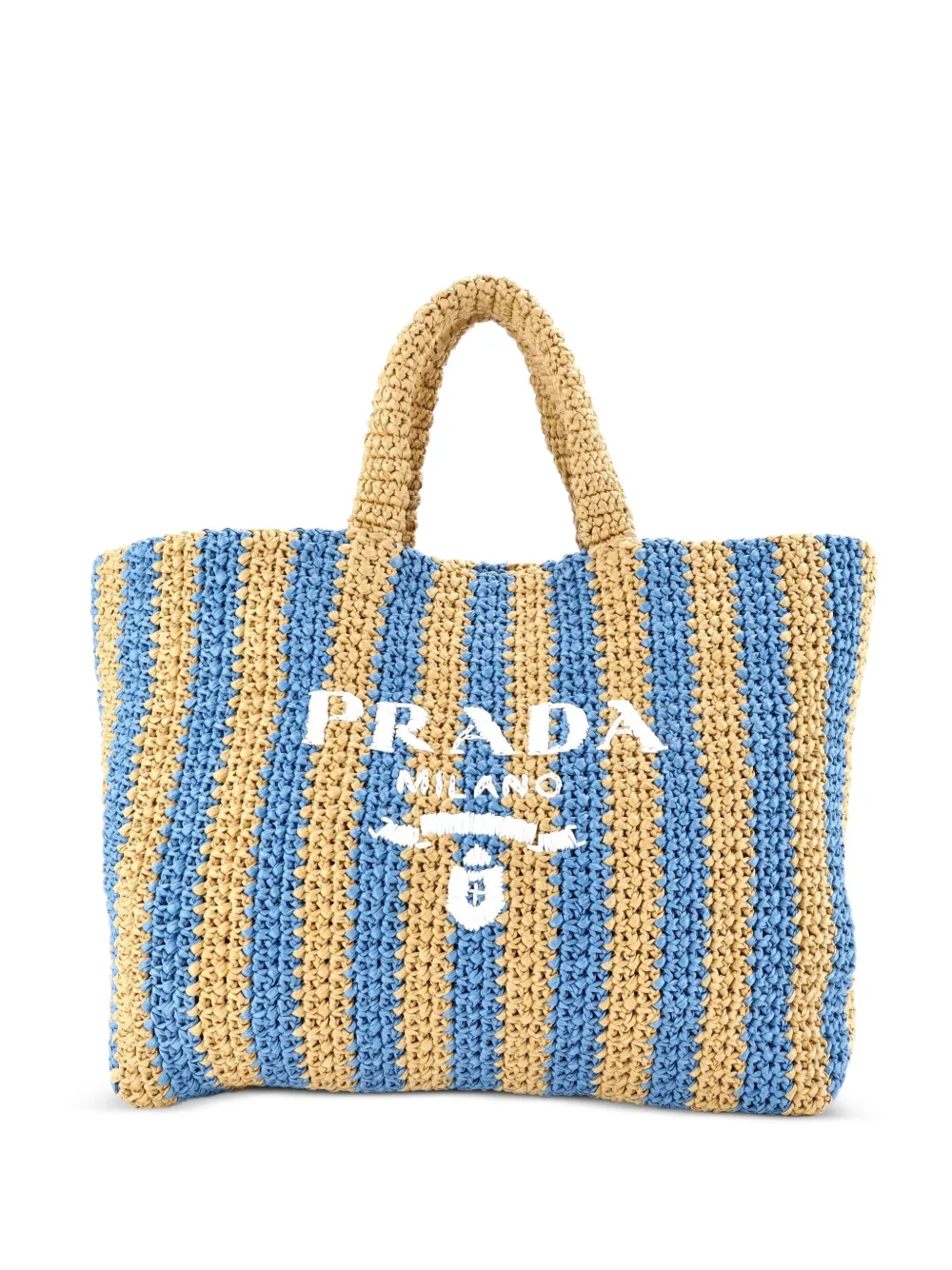 Prada Pre-Owned Logo Raffia Large tote bag - Blu