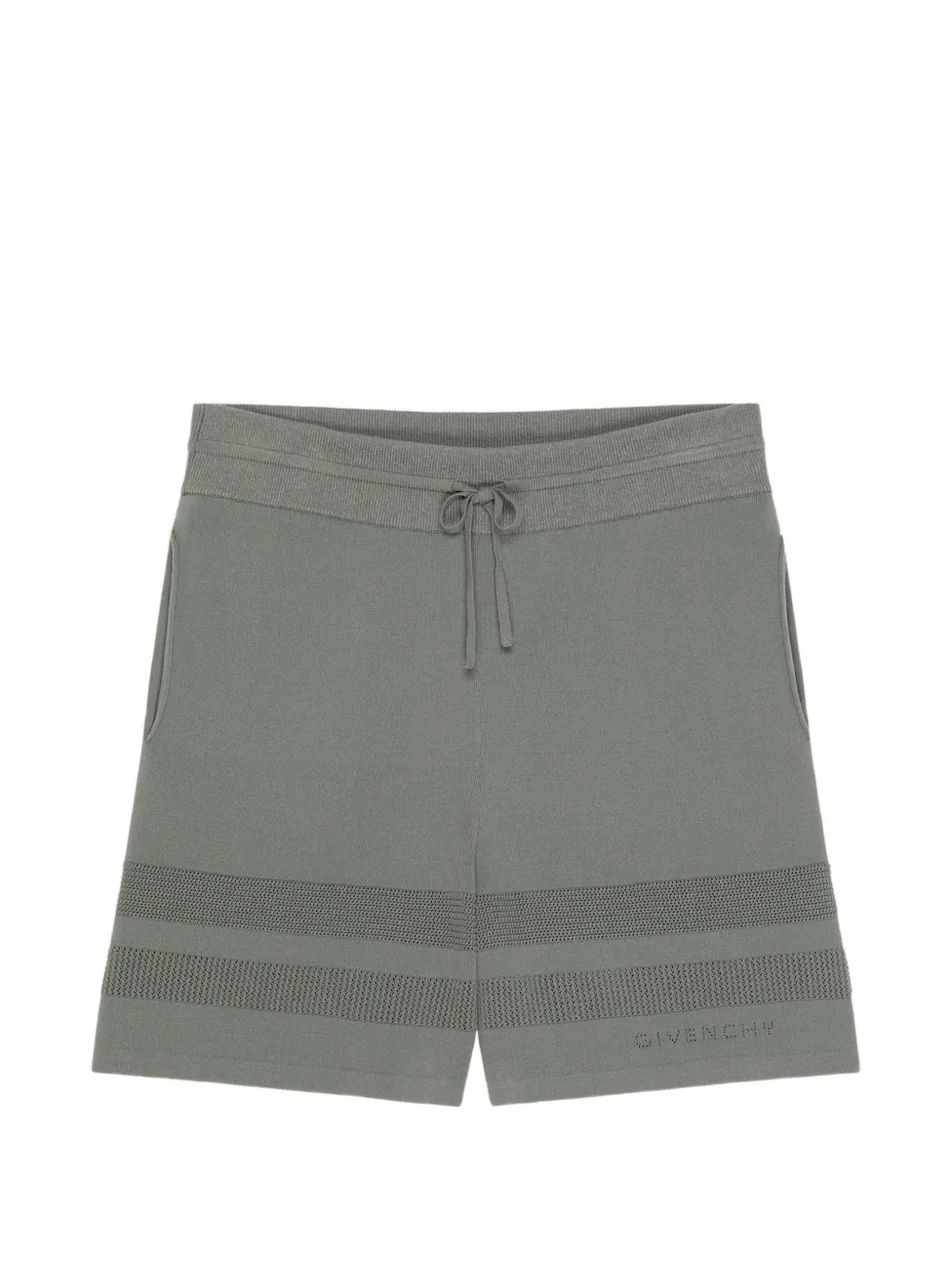 Givenchy Gebreide shorts met mesh details Groen