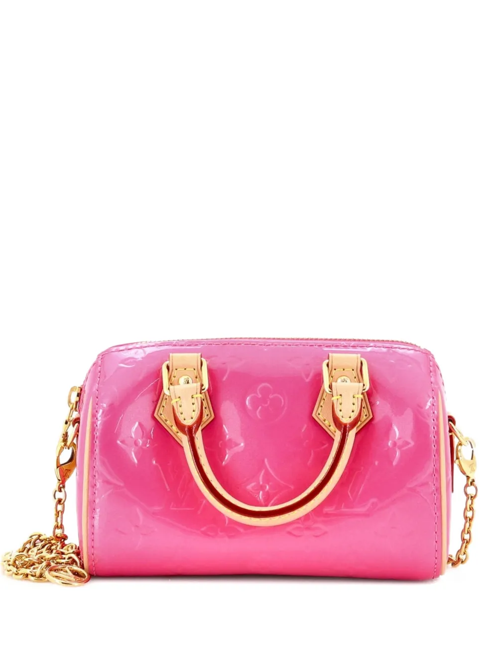 Louis Vuitton Pre-Owned Chain Speedy Bandouliere NM Bag Limited Edition Valentine Monogram Vernis Nano crossbody bag - Rosa