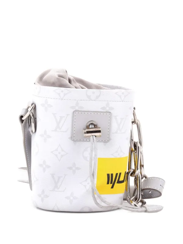 Louis Vuitton Pre-owned Chalk Nano Bag Limited Edition Logo Story Monogram Canvas Bucket Bag in Grey