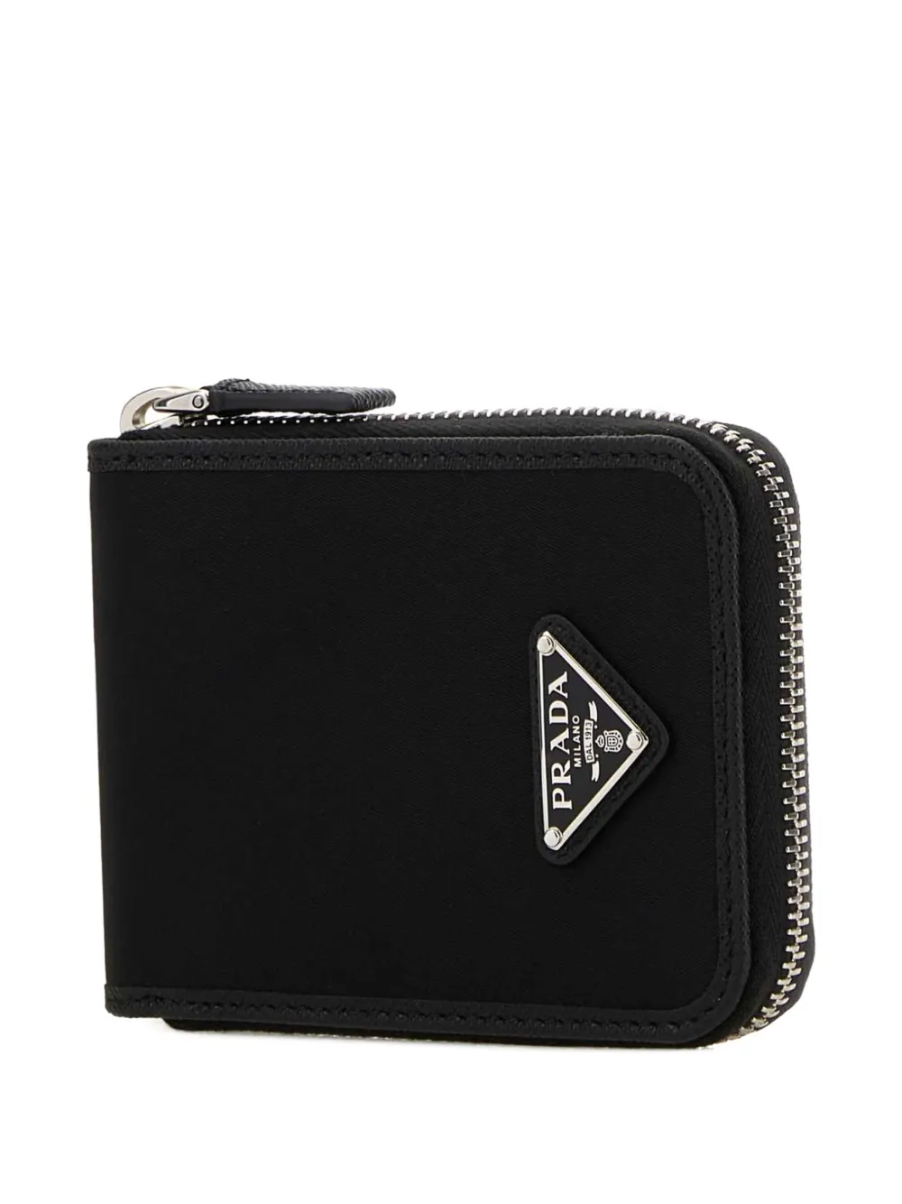  Prada Zip Small Leather Wallet - Black 