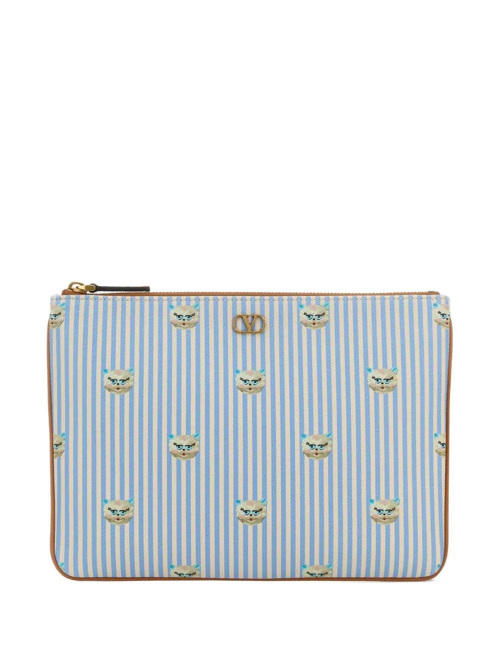 Valentino Garavani stripe-pattern pouch - Blu