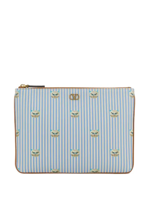 Valentino Garavani stripe-pattern pouch